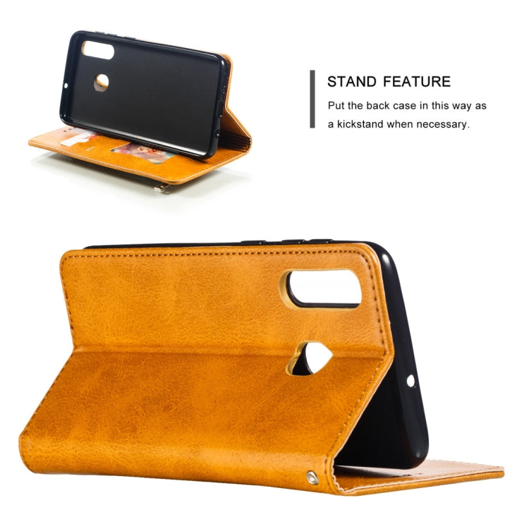 Calf Texture Zipper Magnetic Horizontal Flip Leather Case for Galaxy A30, with Wallet & Holder & Card Slots