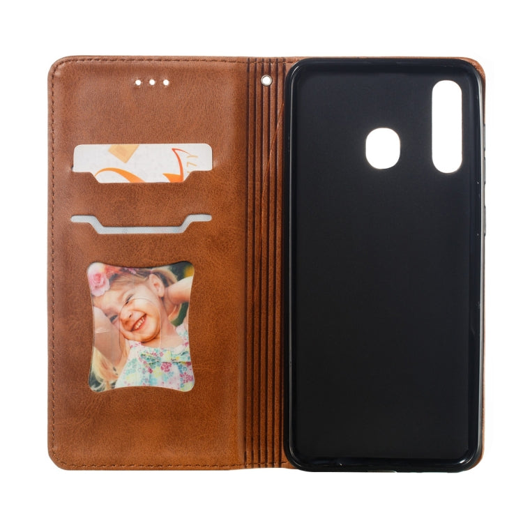 Calf Texture Zipper Magnetic Horizontal Flip Leather Case for Galaxy A30, with Wallet & Holder & Card Slots