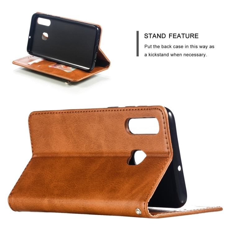 Calf Texture Zipper Magnetic Horizontal Flip Leather Case for Galaxy A30, with Wallet & Holder & Card Slots