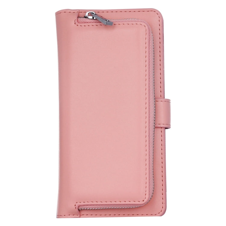 For Galaxy S7 Edge Plain Weave Texture Zipper Horizontal Flip Leather Case with Detachable Back Protective Case & Card Slots & Wallet