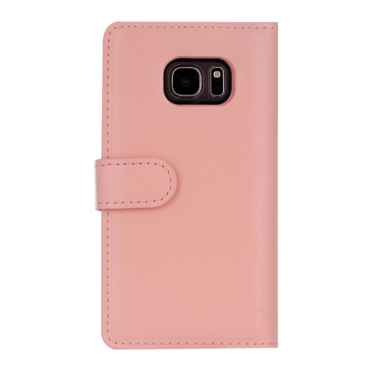 For Galaxy S7 Edge Plain Weave Texture Zipper Horizontal Flip Leather Case with Detachable Back Protective Case & Card Slots & Wallet
