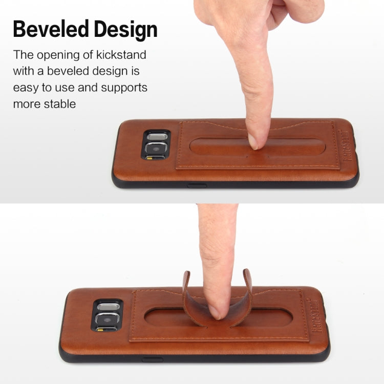 Fierre Shann Full Coverage Protective Leather Case for Galaxy S8,  with Holder & Card Slot