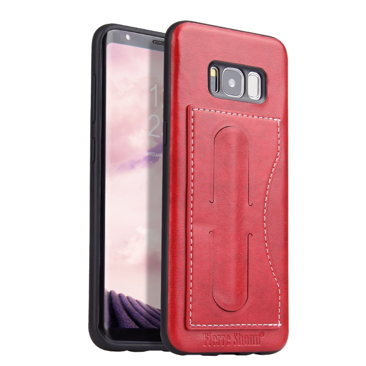 Fierre Shann Full Coverage Protective Leather Case for Galaxy S8,  with Holder & Card Slot