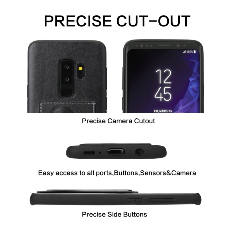 Fierre Shann Full Coverage Protective Leather Case for Galaxy S9,  with Holder & Card Slot