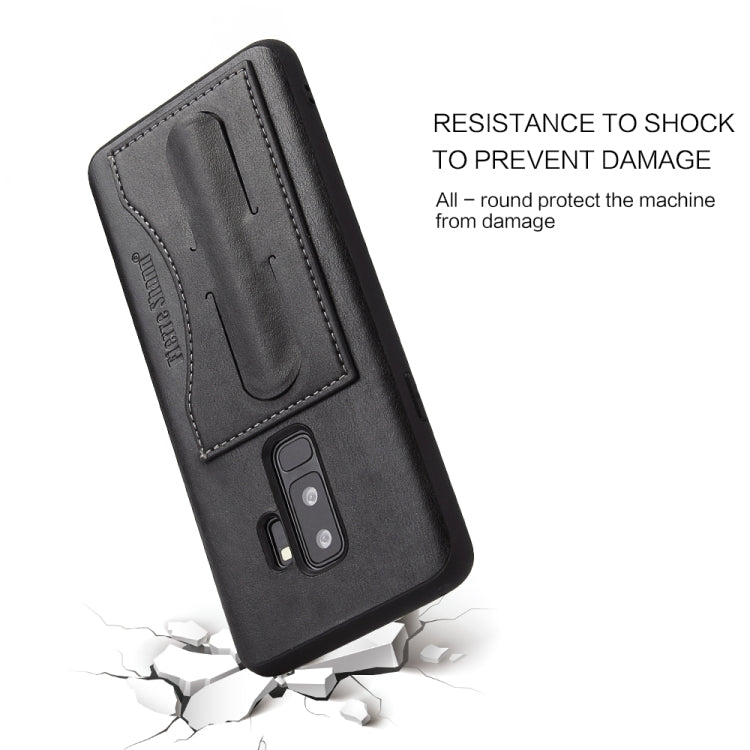 Fierre Shann Full Coverage Protective Leather Case for Galaxy S9,  with Holder & Card Slot