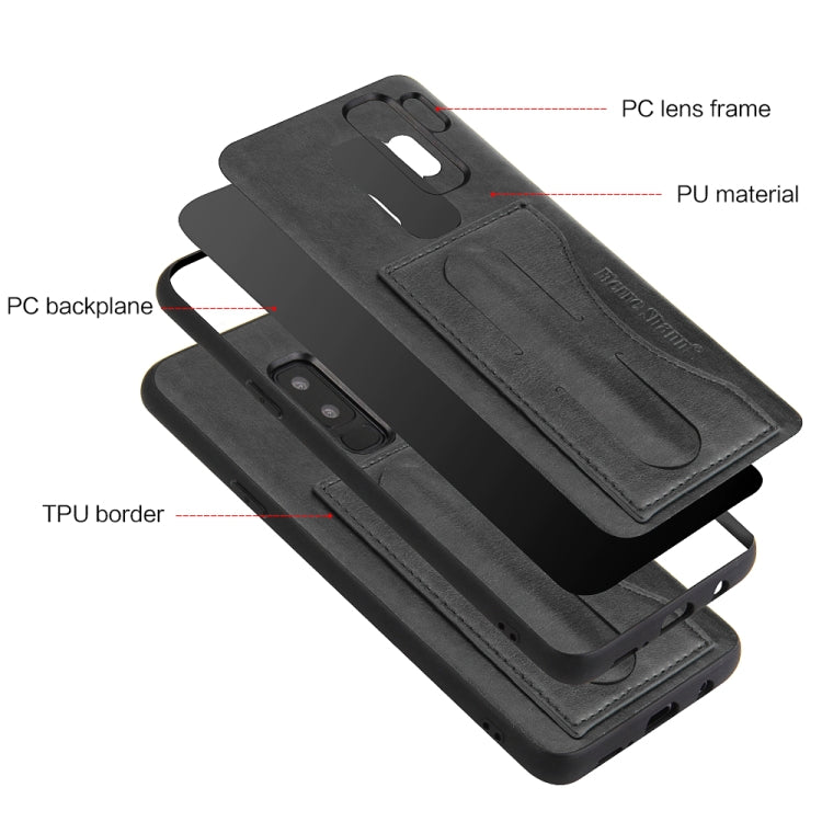 Fierre Shann Full Coverage Protective Leather Case for Galaxy S9,  with Holder & Card Slot