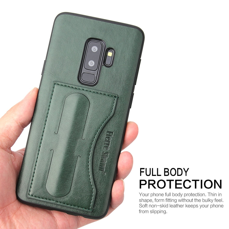 Fierre Shann Full Coverage Protective Leather Case for Galaxy S9,  with Holder & Card Slot