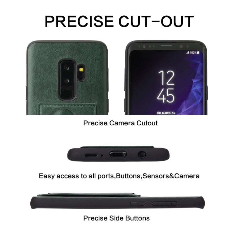 Fierre Shann Full Coverage Protective Leather Case for Galaxy S9,  with Holder & Card Slot