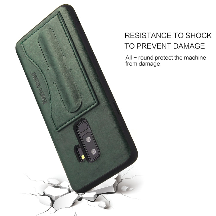 Fierre Shann Full Coverage Protective Leather Case for Galaxy S9,  with Holder & Card Slot