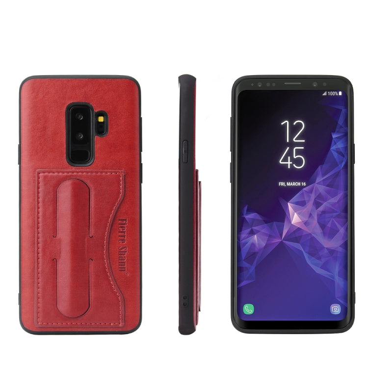 Fierre Shann Full Coverage Protective Leather Case for Galaxy S9,  with Holder & Card Slot