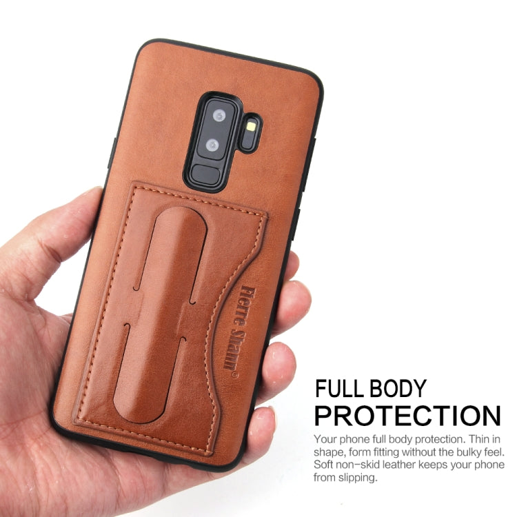 Fierre Shann Full Coverage Protective Leather Case for Galaxy S9,  with Holder & Card Slot