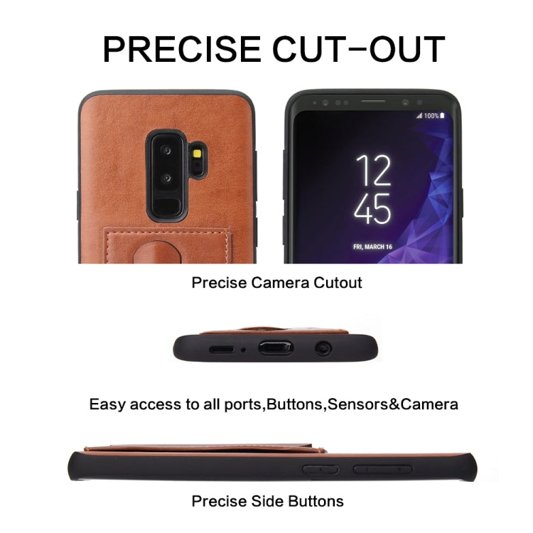 Fierre Shann Full Coverage Protective Leather Case for Galaxy S9,  with Holder & Card Slot