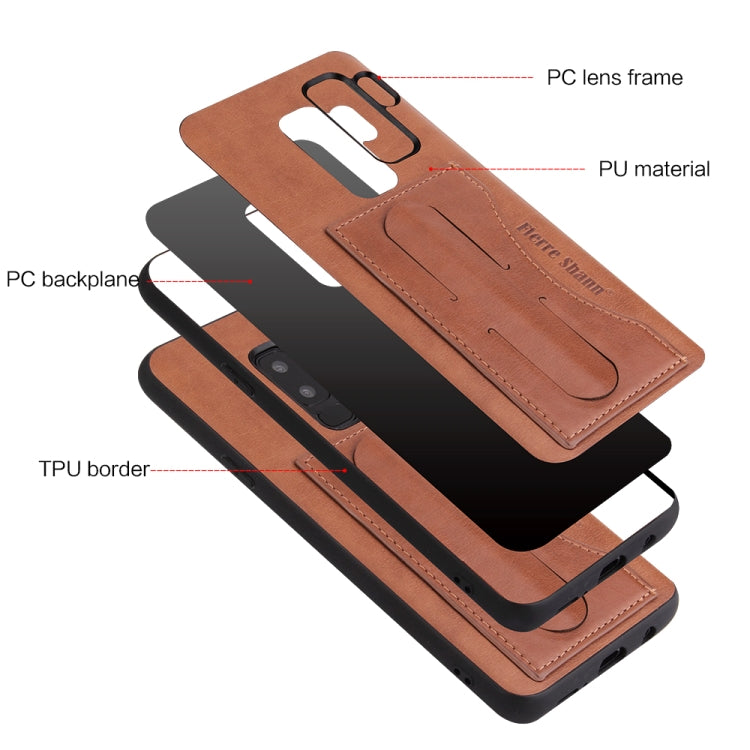 Fierre Shann Full Coverage Protective Leather Case for Galaxy S9,  with Holder & Card Slot
