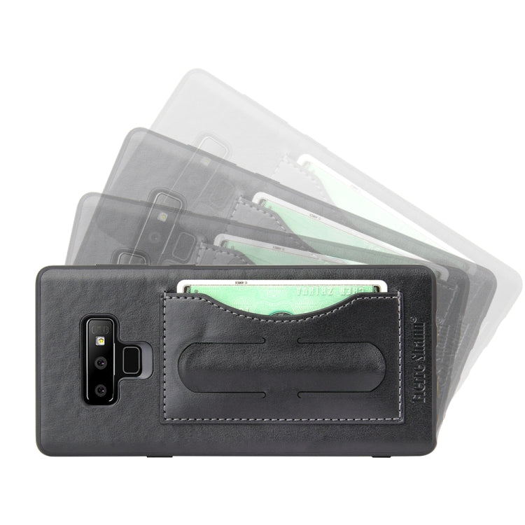 Fierre Shann Full Coverage Protective Leather Case for Galaxy Note9,  with Holder & Card Slot