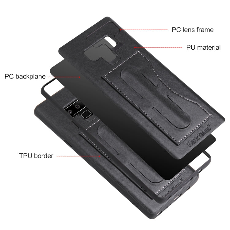 Fierre Shann Full Coverage Protective Leather Case for Galaxy Note9,  with Holder & Card Slot