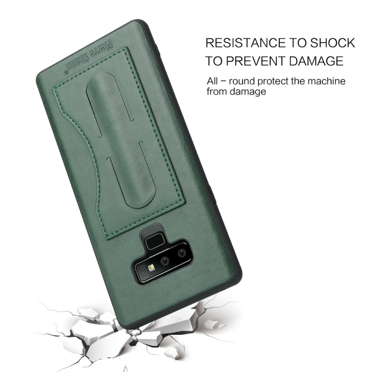 Fierre Shann Full Coverage Protective Leather Case for Galaxy Note9,  with Holder & Card Slot