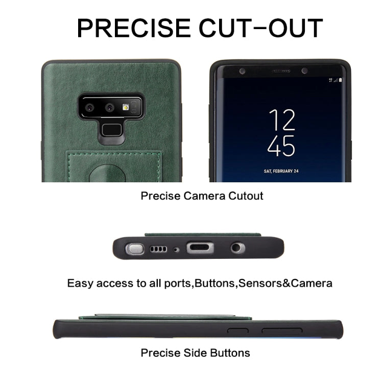 Fierre Shann Full Coverage Protective Leather Case for Galaxy Note9,  with Holder & Card Slot