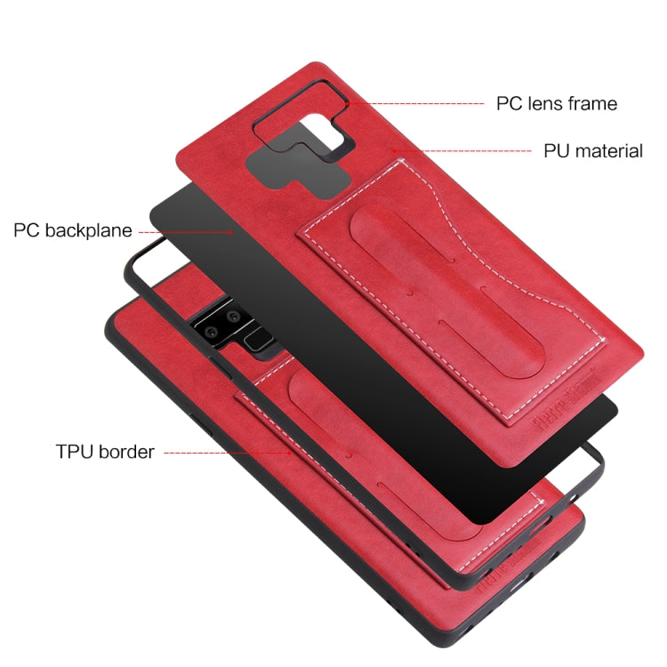 Fierre Shann Full Coverage Protective Leather Case for Galaxy Note9,  with Holder & Card Slot