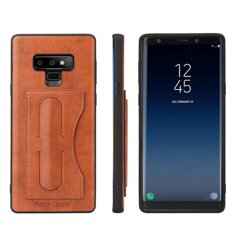 Fierre Shann Full Coverage Protective Leather Case for Galaxy Note9,  with Holder & Card Slot