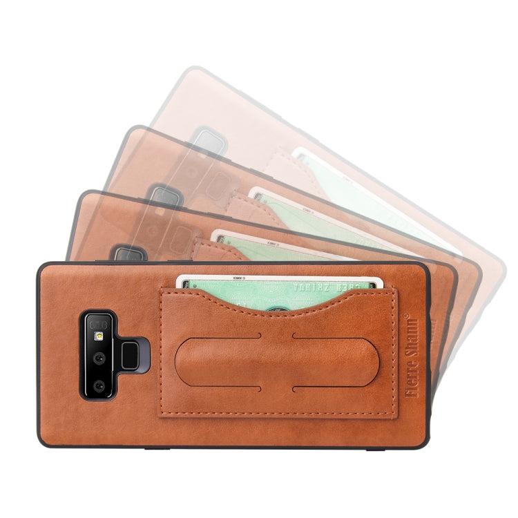 Fierre Shann Full Coverage Protective Leather Case for Galaxy Note9,  with Holder & Card Slot