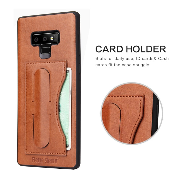 Fierre Shann Full Coverage Protective Leather Case for Galaxy Note9,  with Holder & Card Slot