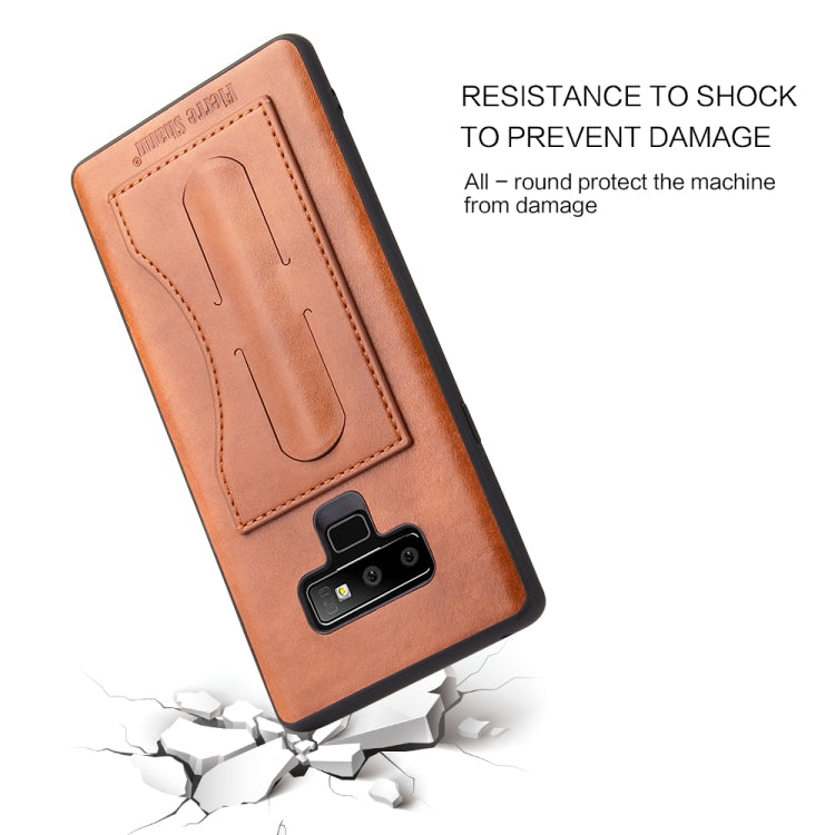 Fierre Shann Full Coverage Protective Leather Case for Galaxy Note9,  with Holder & Card Slot
