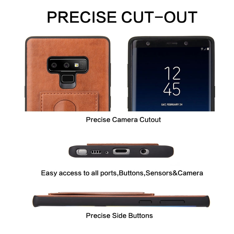 Fierre Shann Full Coverage Protective Leather Case for Galaxy Note9,  with Holder & Card Slot