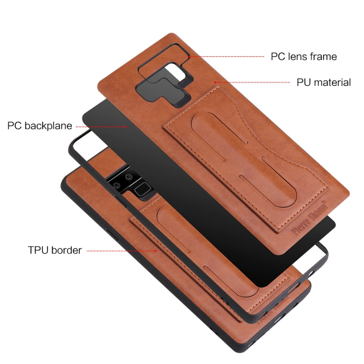 Fierre Shann Full Coverage Protective Leather Case for Galaxy Note9,  with Holder & Card Slot