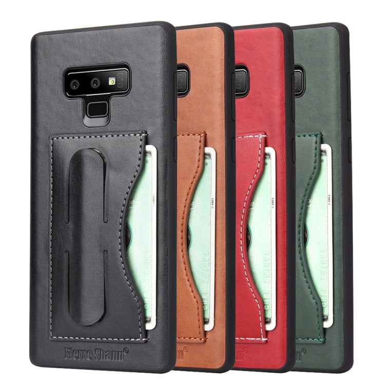 Fierre Shann Full Coverage Protective Leather Case for Galaxy Note9,  with Holder & Card Slot