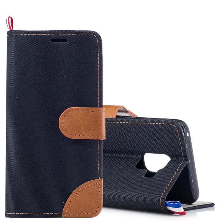 For Galaxy A8 (2018) Denim Texture Horizontal Flip Leather Case with Holder & Card Slots