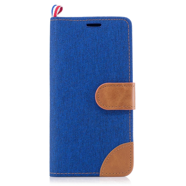 For Galaxy A8 (2018) Denim Texture Horizontal Flip Leather Case with Holder & Card Slots