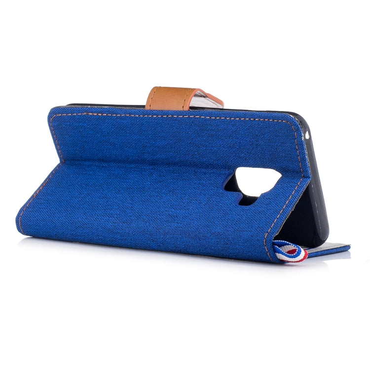 For Galaxy A8 (2018) Denim Texture Horizontal Flip Leather Case with Holder & Card Slots