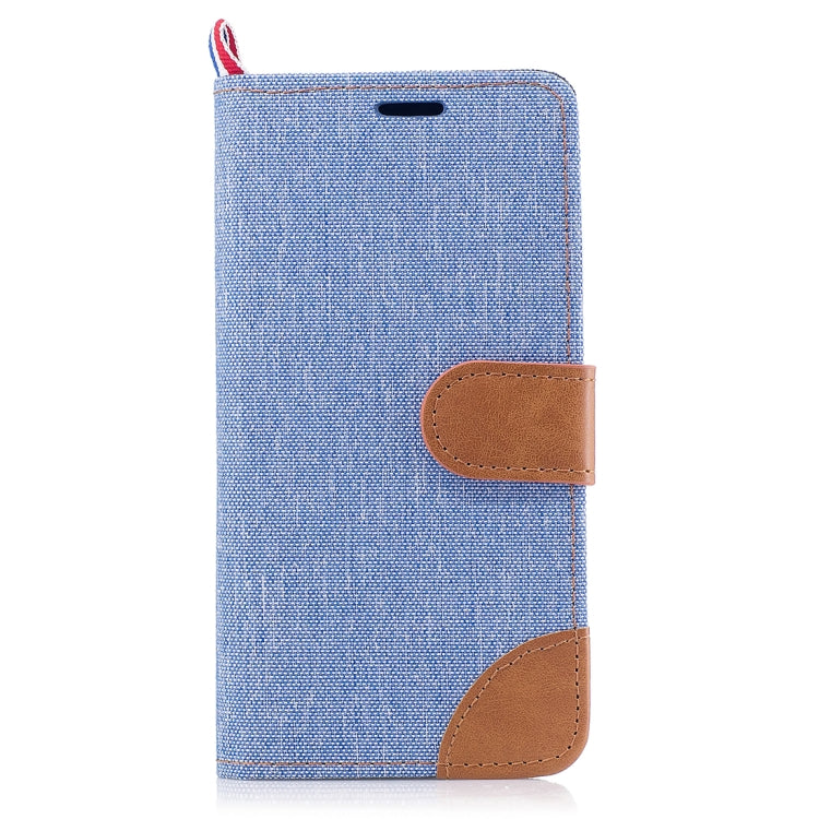 For Galaxy A8 (2018) Denim Texture Horizontal Flip Leather Case with Holder & Card Slots