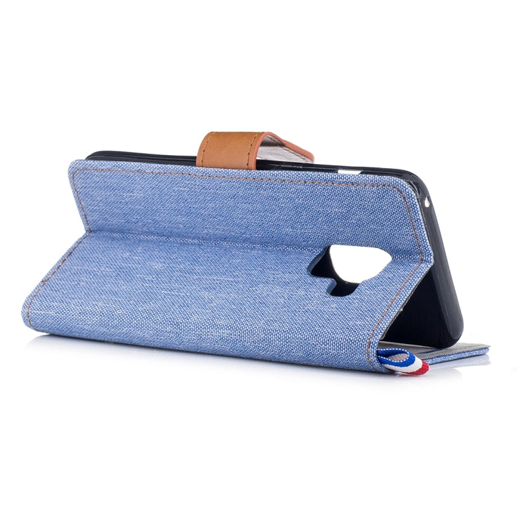 For Galaxy A8 (2018) Denim Texture Horizontal Flip Leather Case with Holder & Card Slots