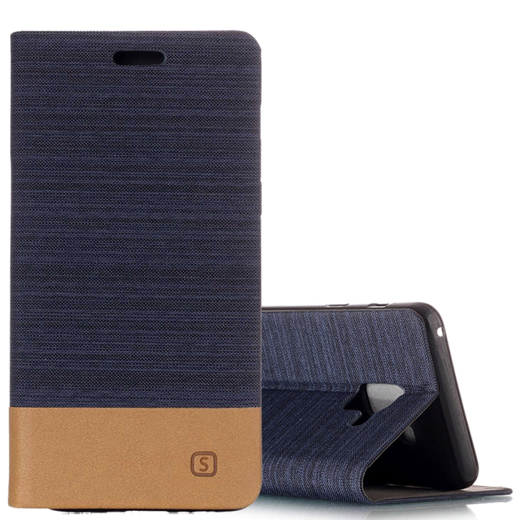 For Galaxy A8 (2018) Canvas Texture PU + TPU Horizontal Flip Leather Case with Holder & Card Slot
