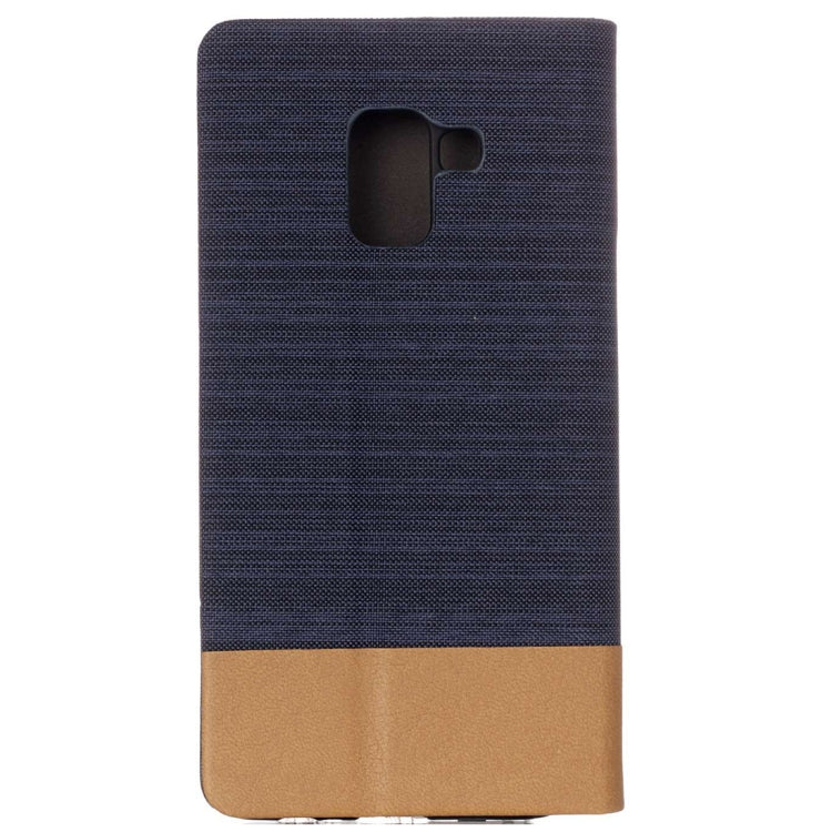 For Galaxy A8 (2018) Canvas Texture PU + TPU Horizontal Flip Leather Case with Holder & Card Slot