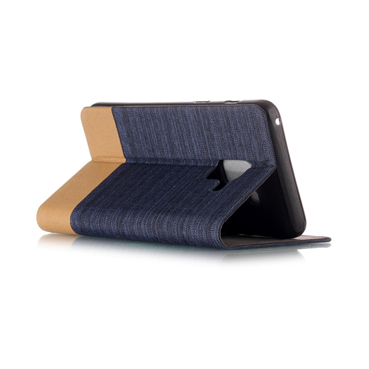 For Galaxy A8 (2018) Canvas Texture PU + TPU Horizontal Flip Leather Case with Holder & Card Slot