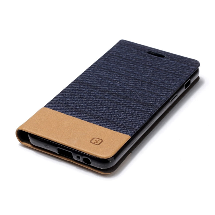 For Galaxy A8 (2018) Canvas Texture PU + TPU Horizontal Flip Leather Case with Holder & Card Slot