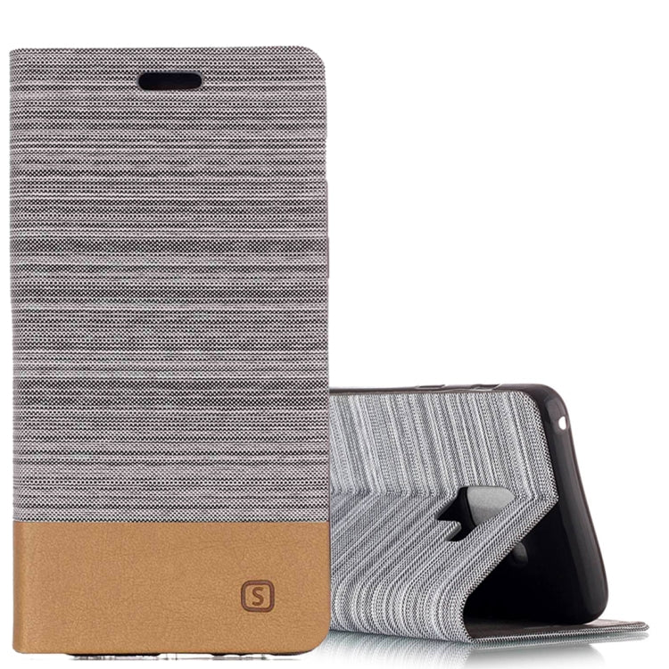 For Galaxy A8 (2018) Canvas Texture PU + TPU Horizontal Flip Leather Case with Holder & Card Slot