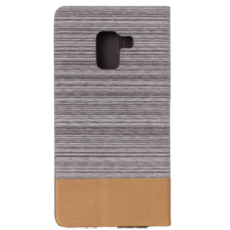 For Galaxy A8 (2018) Canvas Texture PU + TPU Horizontal Flip Leather Case with Holder & Card Slot