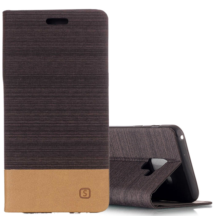 For Galaxy A8 (2018) Canvas Texture PU + TPU Horizontal Flip Leather Case with Holder & Card Slot