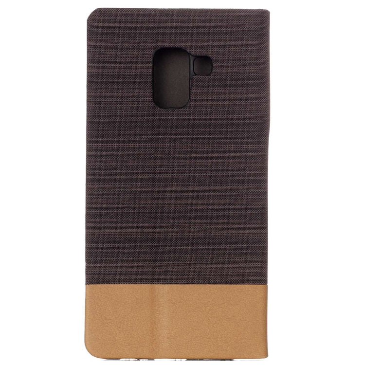 For Galaxy A8 (2018) Canvas Texture PU + TPU Horizontal Flip Leather Case with Holder & Card Slot