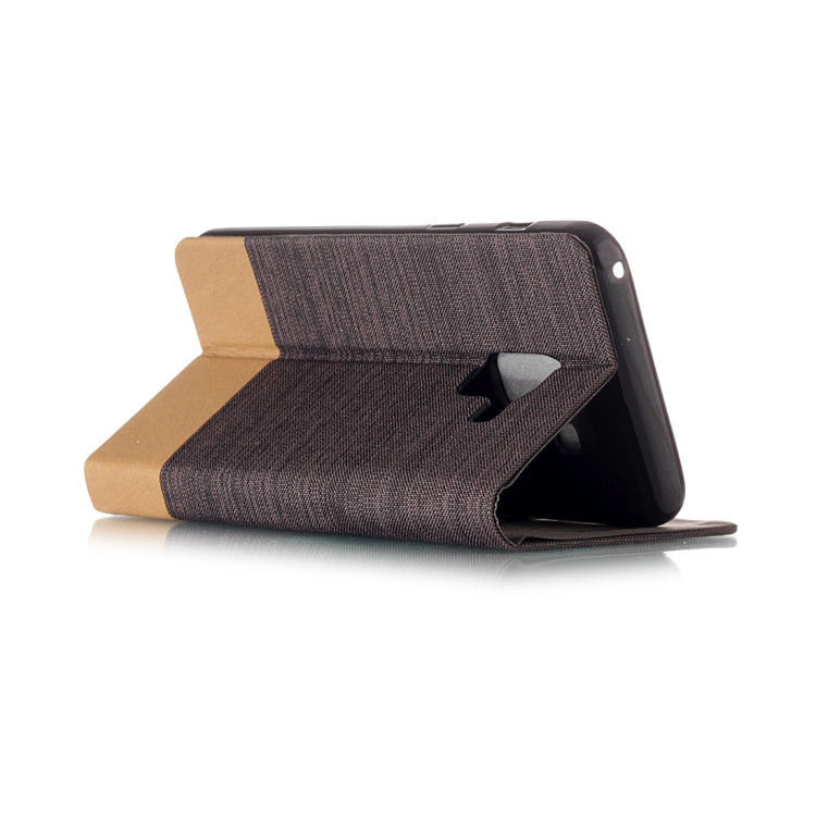 For Galaxy A8 (2018) Canvas Texture PU + TPU Horizontal Flip Leather Case with Holder & Card Slot