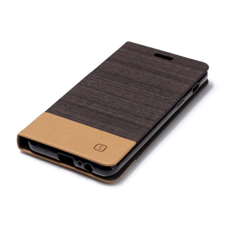 For Galaxy A8 (2018) Canvas Texture PU + TPU Horizontal Flip Leather Case with Holder & Card Slot