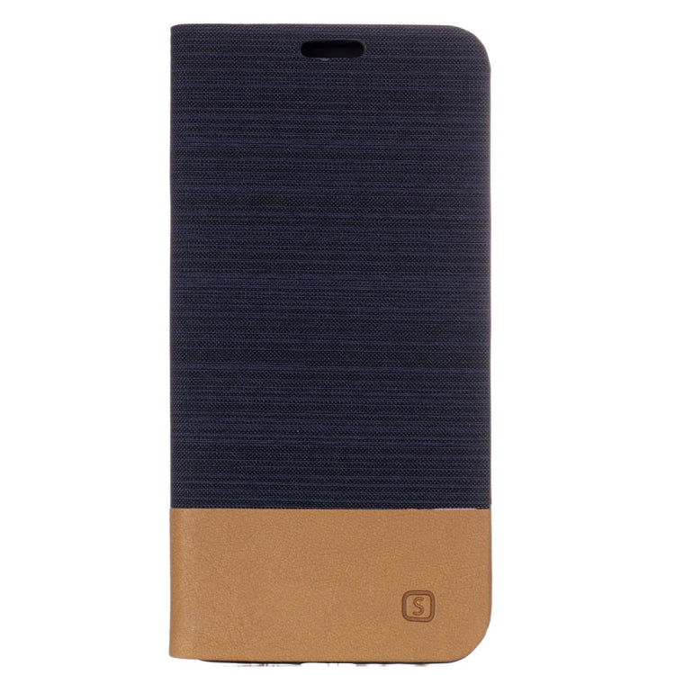 For Galaxy A8+ (2018) Canvas Texture PU + TPU Horizontal Flip Leather Case with Holder & Card Slot