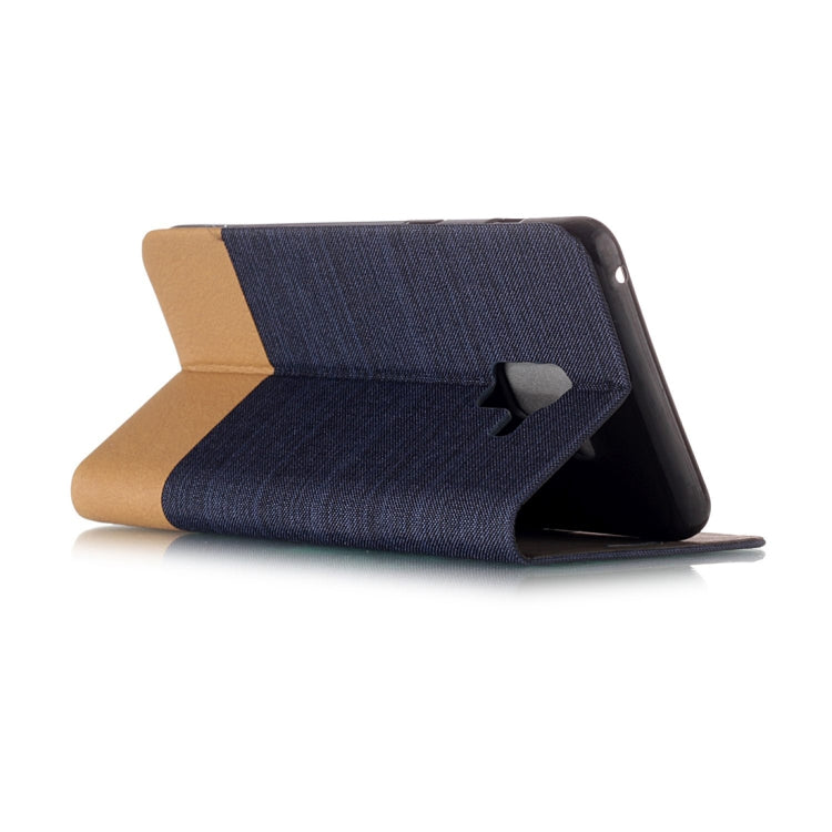 For Galaxy A8+ (2018) Canvas Texture PU + TPU Horizontal Flip Leather Case with Holder & Card Slot