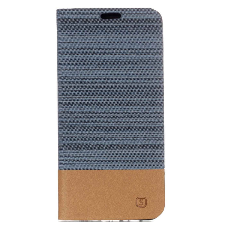 For Galaxy A8+ (2018) Canvas Texture PU + TPU Horizontal Flip Leather Case with Holder & Card Slot