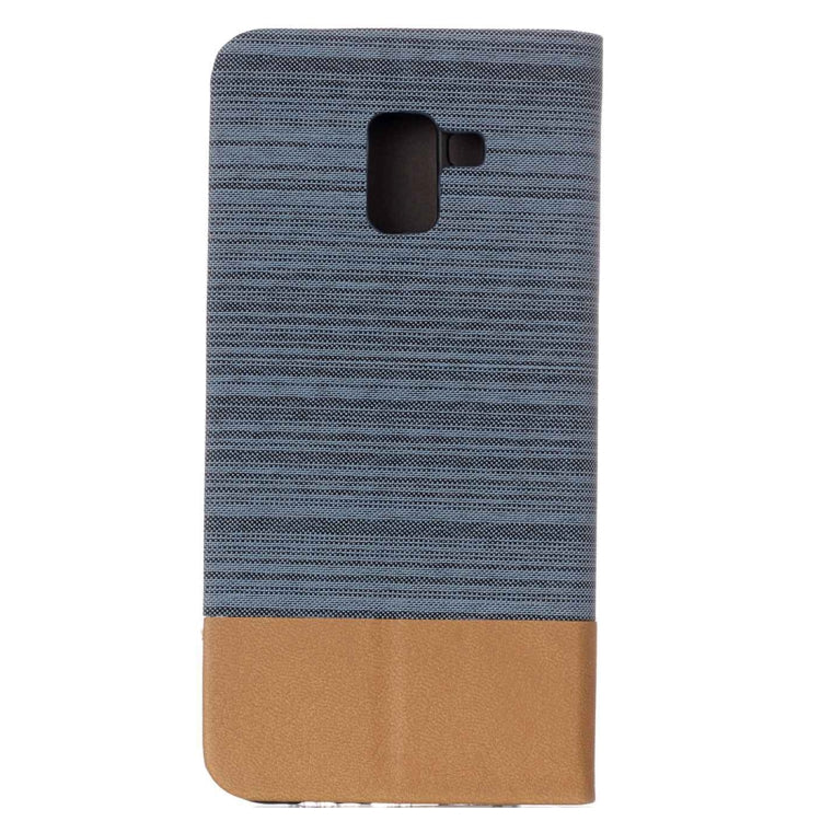 For Galaxy A8+ (2018) Canvas Texture PU + TPU Horizontal Flip Leather Case with Holder & Card Slot