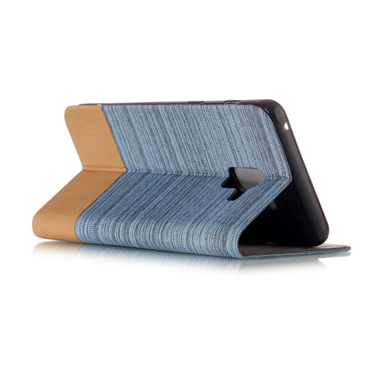 For Galaxy A8+ (2018) Canvas Texture PU + TPU Horizontal Flip Leather Case with Holder & Card Slot