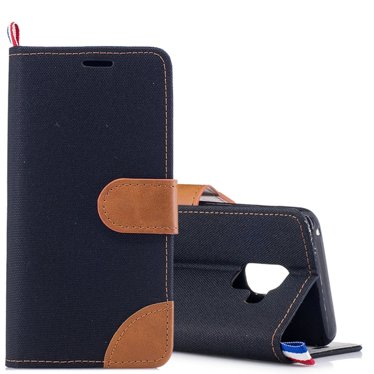 For Galaxy A8+ (2018) Denim Texture Horizontal Flip Leather Case with Holder & Card Slots